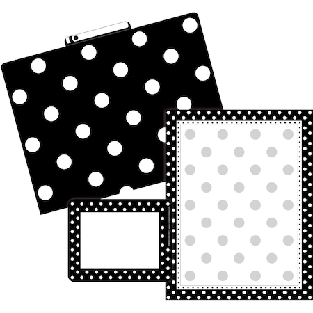 Barker Creek Black & White Dots Get Organized Office Kit, 107/Set 103